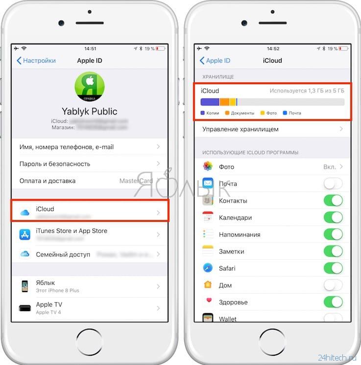 Как отключить дополнительную память icloud на айфоне