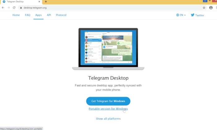 Установка Телеграмм на ПК с ОС Windows