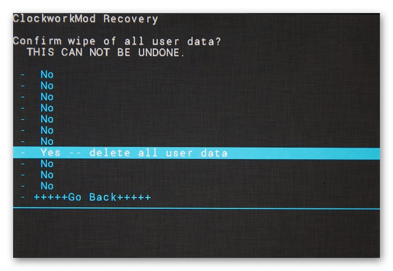 Confirm wipe of all data. CLOCKWORKMOD Recovery. CLOCKWORKMOD. Чёрный экран вместо рекавери. Delete all user data.