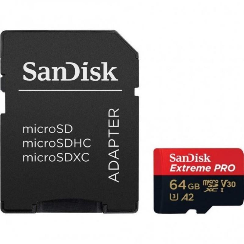 Карта памяти SanDisk Extreme Pro microSDXC 64Gb UHS-I U3 A2 V30 170MB/s (R) 90MB/s (W) купить в Минске