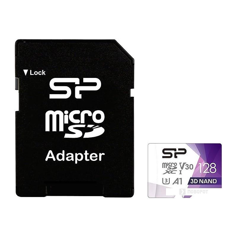 Карта памяти Silicon-Power Superior Pro microSDXC SP128GBSTXDU3V20AB 128GB + адаптер в Гомеле