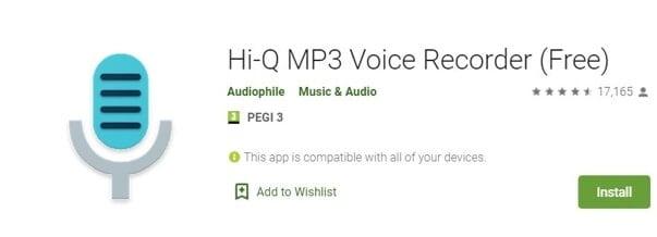 Vocie Recorder App for Android - Hi-Q MP3 Voice Recorder